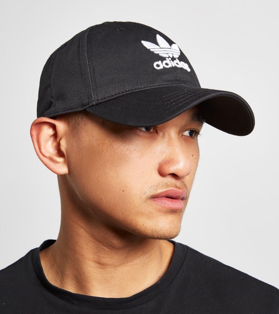 (HÀNG XUẤT XỊN) Mũ / Nón das đen logo trắng Adidas Originals Basball trefoil Cap Hat