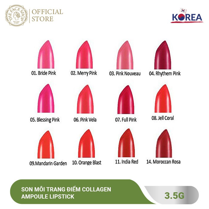 Son Thỏi TheFaceShop Collagen Ampoule Lipstick 3.5G