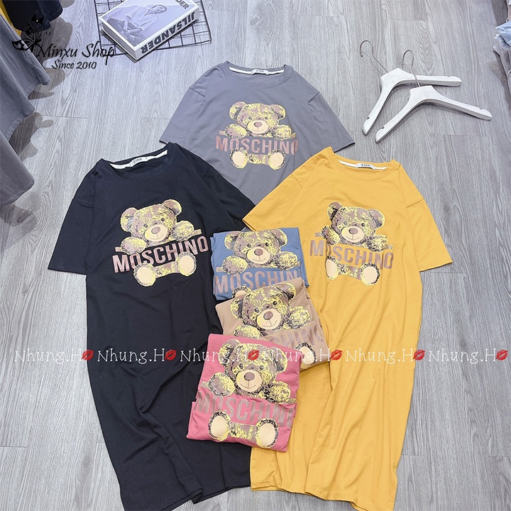 Đầm nữ dáng dài form rộng, váy suông cotton tay lỡ oversize nhiều hình dễ thương phong cách Hàn Quốc mã VA105