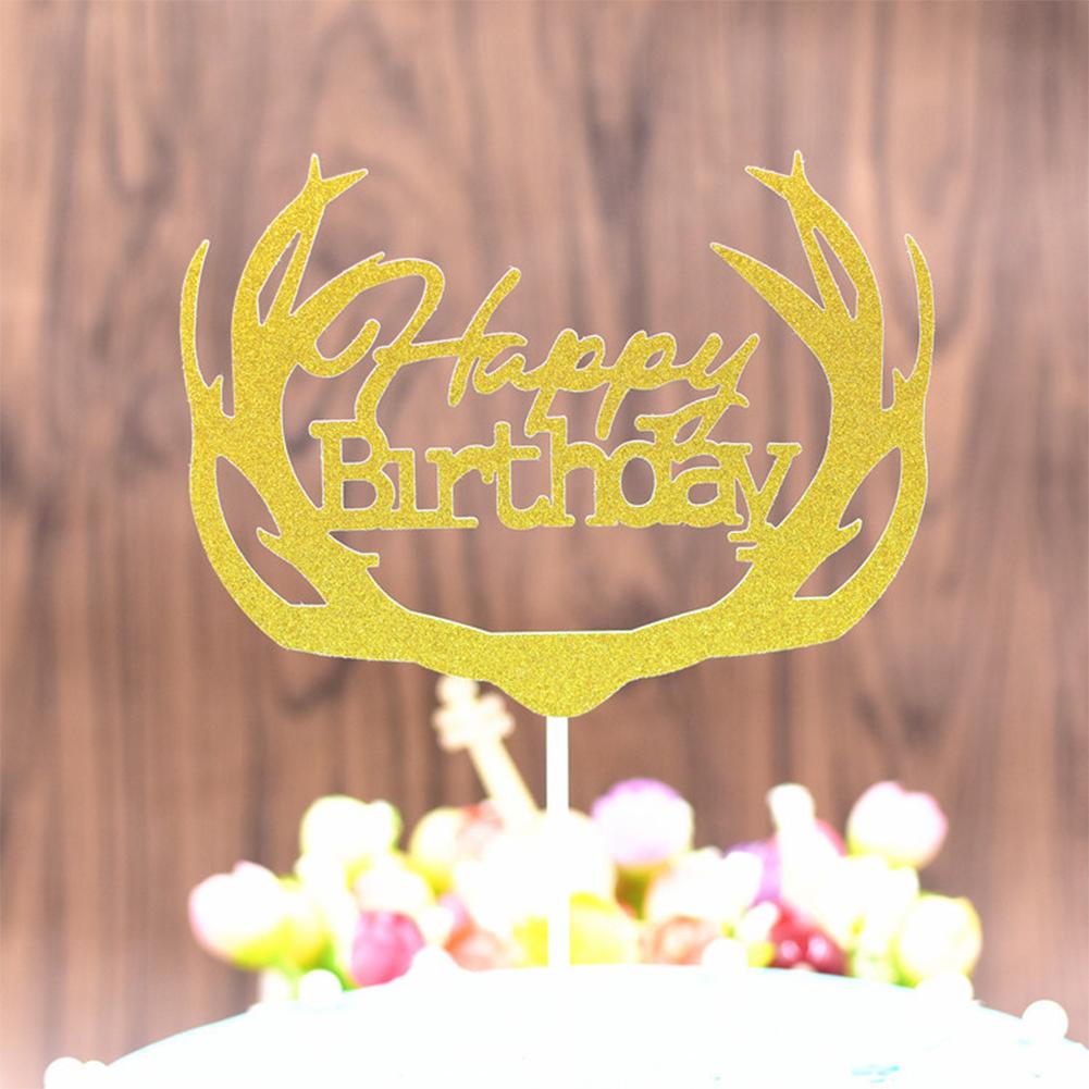 Que Chữ Happy Birthday Cắm Trang Trí Bánh Kem