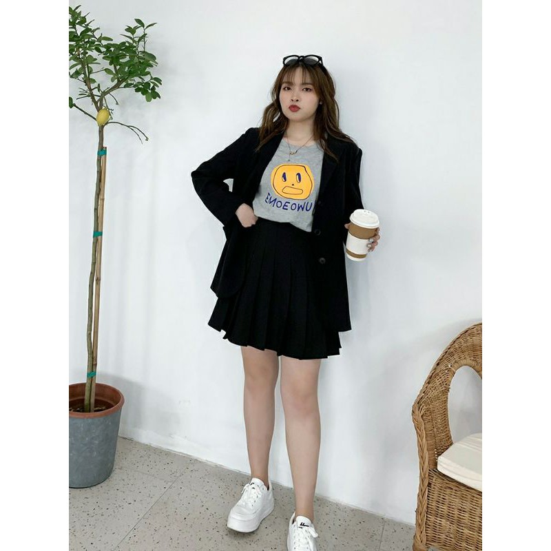 (Ảnh thật)_Chân váy xếp li Bigsize có quần trong 1995 hàng bán shop 55-90kg