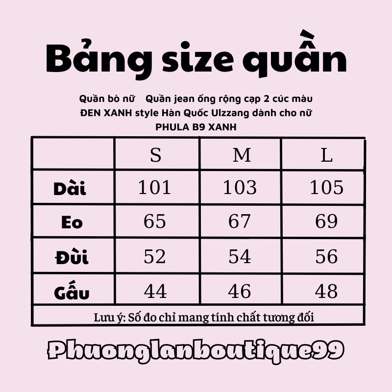 Quần bò nữ  Quần jean ống rộng cạp 2 cúc màu ĐEN XANH style Hàn Quốc Ulzzang dành cho nữ PHULA B9