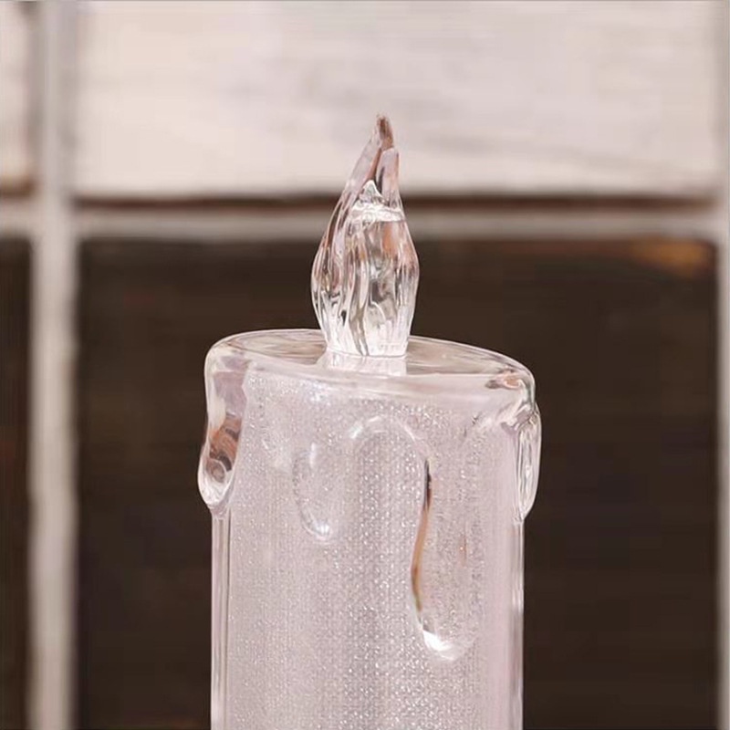 Đèn LED hình nến trong suốt độc đáo trang trí nhà cửa/ tiệc cưới sáng tạo