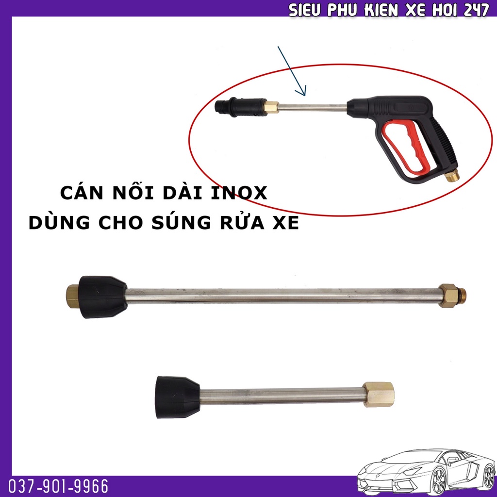 Ống nối dài cho máy xịt rửa xe áp lực cao 29cm bằng hợp kim chống gỉ
