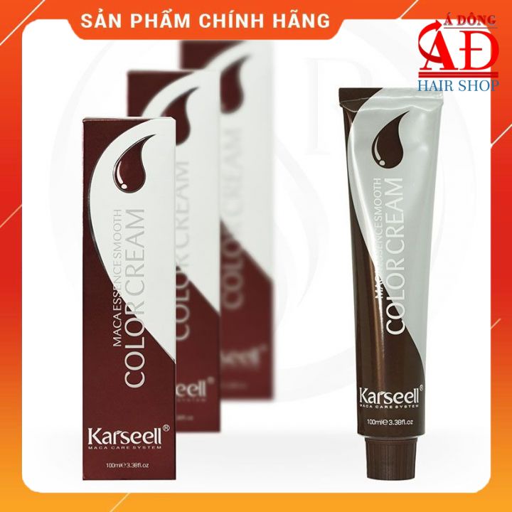 [+Tặng mũ trùm] THUỐC NHUỘM TÓC PHỤ BẠC NÂU TỰ NHIÊN KARSEELL COLOR 100ML + KÈM OXY