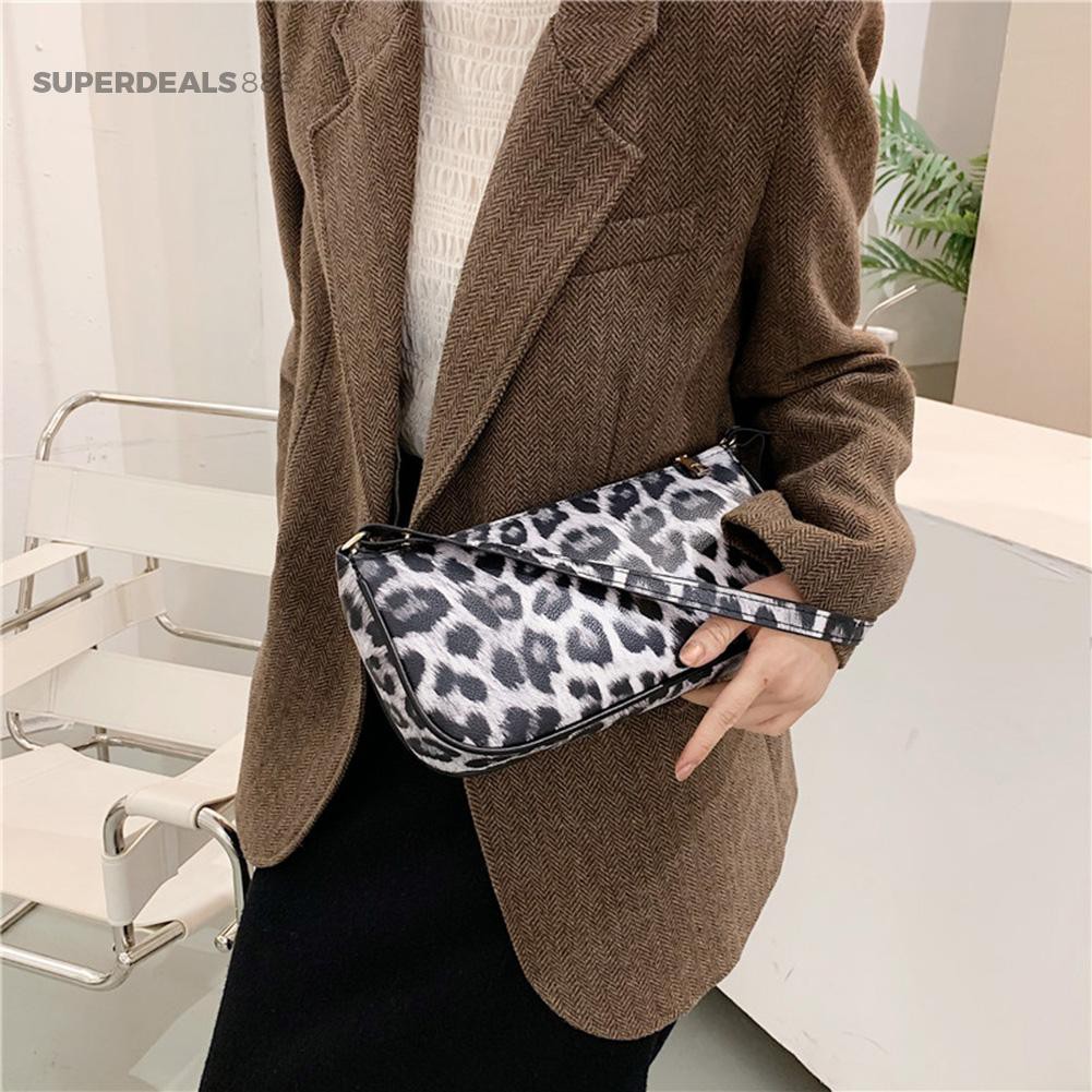 SuperDeals888 Vintage Animal Pattern Purse Women PU Leather Shoulder Underarm Bag Handbag