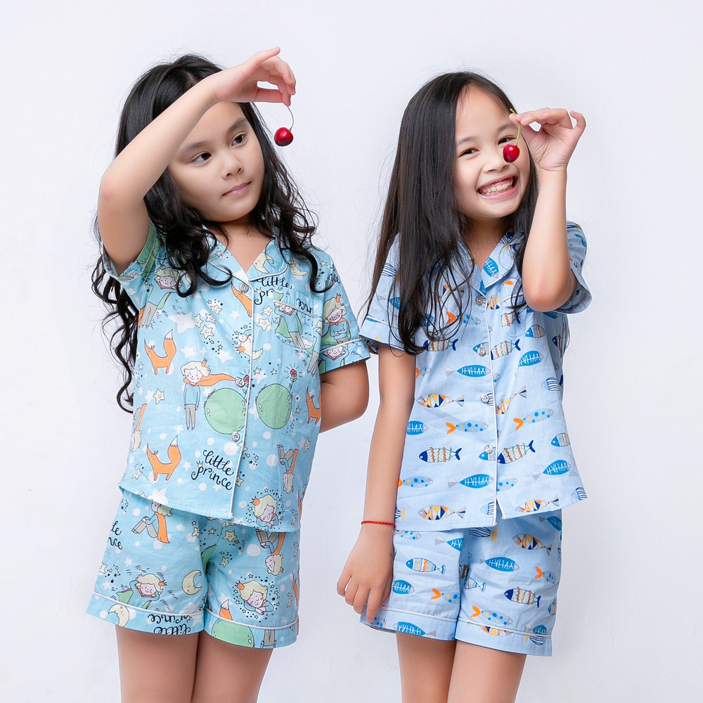 Đồ bộ Pijama Mẹ và bé áo cộc và quần đùi