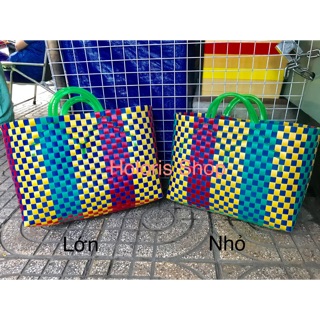 Giỏ nhựa đan tay BIG SIZE nhựa dày (kèm ảnh thật)
