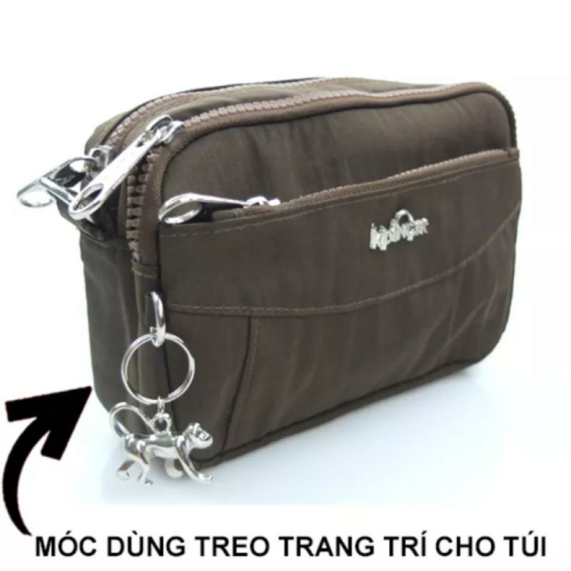 Móc khoá inox logo khỉ kipling dùng trang trí balo túi xách