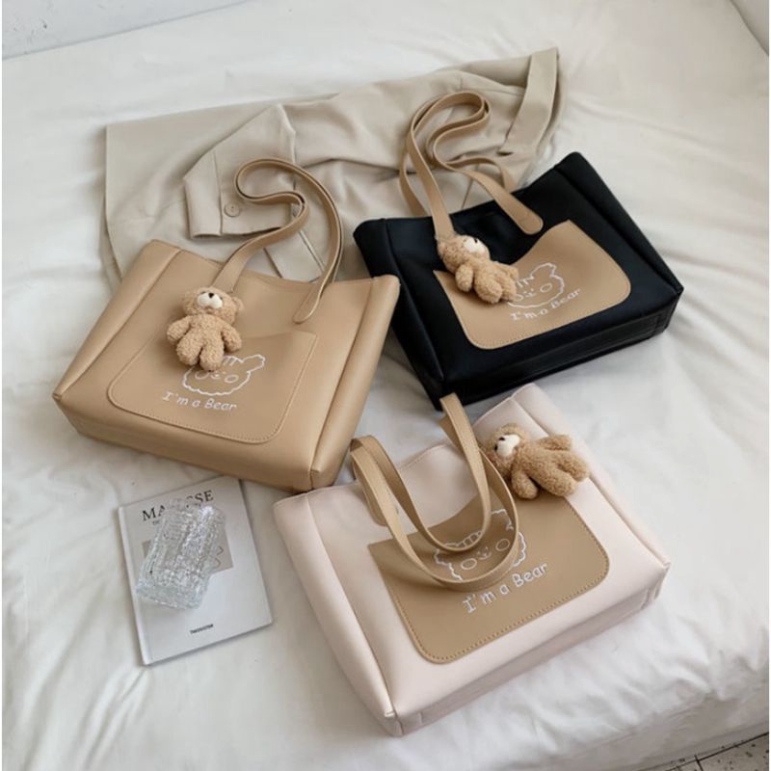 0Túi xách nữ tote công sở da pu mềm vừa A4 đeo vai đẹp thời trang đi học