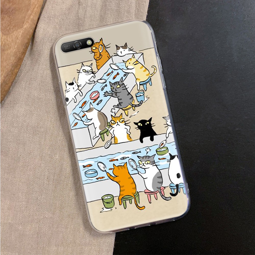 Ốp Điện Thoại Trong Suốt Hình Mèo Cho iPhone 5S 8 XR 6S 11 5 6 7 Pro Max SE Plus