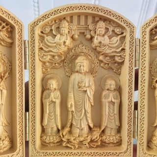 Hộp 3 tượng phật gỗ
