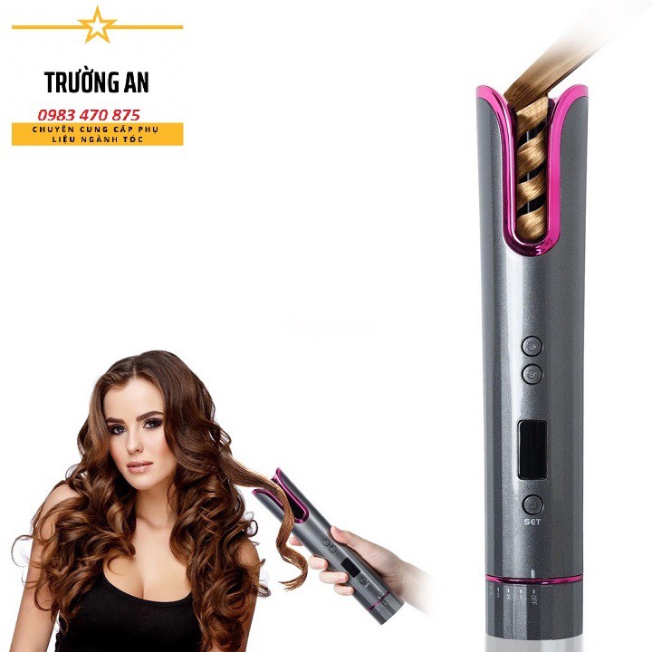 Máy Uốn Tóc Xoăn Tự Động Không Dây Màn Hình Lcd 4 / 6 Chế Độ Hẹn Giờ