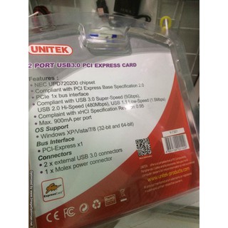 Card chuyển PCIex ra USB 3.0 Unitek Y-7301