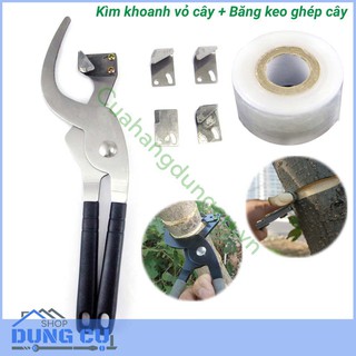 Combo Kìm khoanh vỏ cành cây tặng băng keo ghép cây