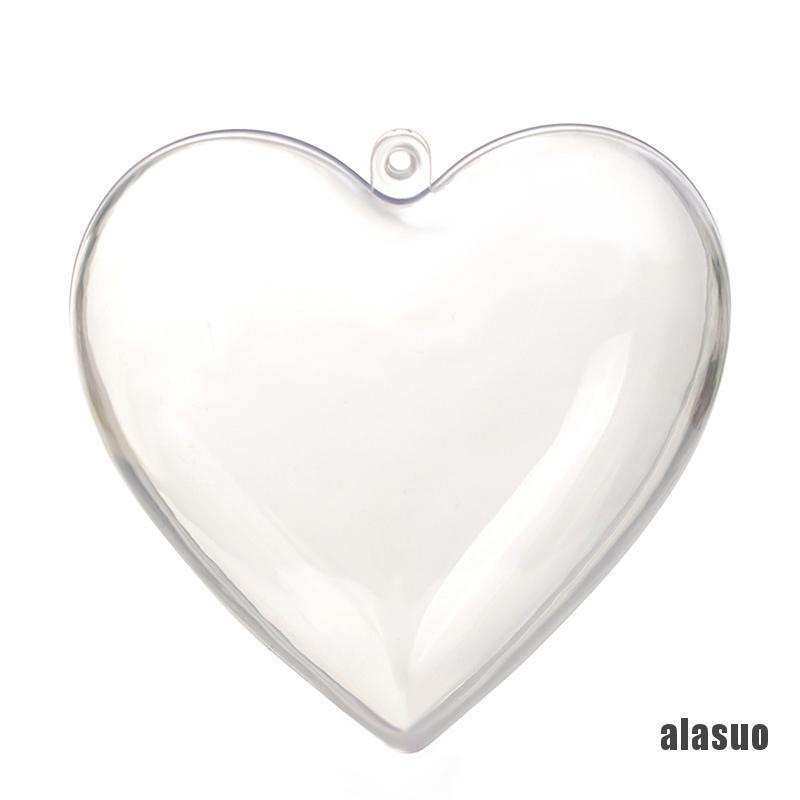 Quả bóng nhựa trong suốt hình trái tim dùng trang trí Giáng Sinh tùy chọn kích thước