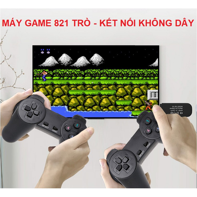 Máy Chơi Game 821 Trò Chơi Trẻ Em, Stick HDMI, Game 4 Nút Station, Tặng Thẻ Nhớ Kèm 2 Tay Cầm Không Dây