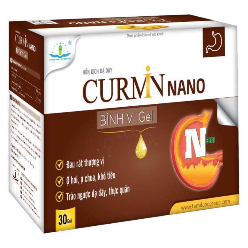 [Chính hãng] Curmin Nano Bình Vị Gel - Hỗ trợ dạ dày, tá tràng, đại tràng  Date mới