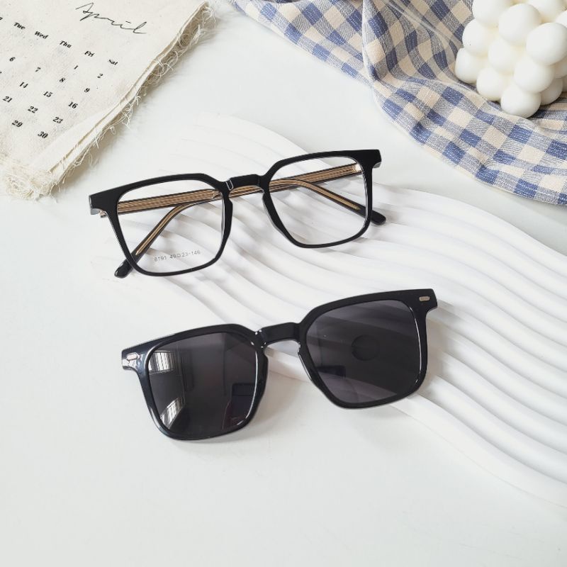 Kính mát,Kính cận râm 2 trong 1 thời trang 8191 Chilistore
