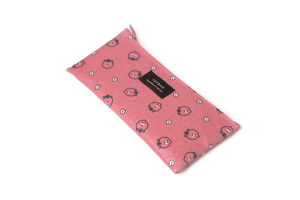 Túi Đựng Bút ARTBOX Hàn Quốc Dạng Phẳng Quả Đào Màu Hồng Đáng Yêu