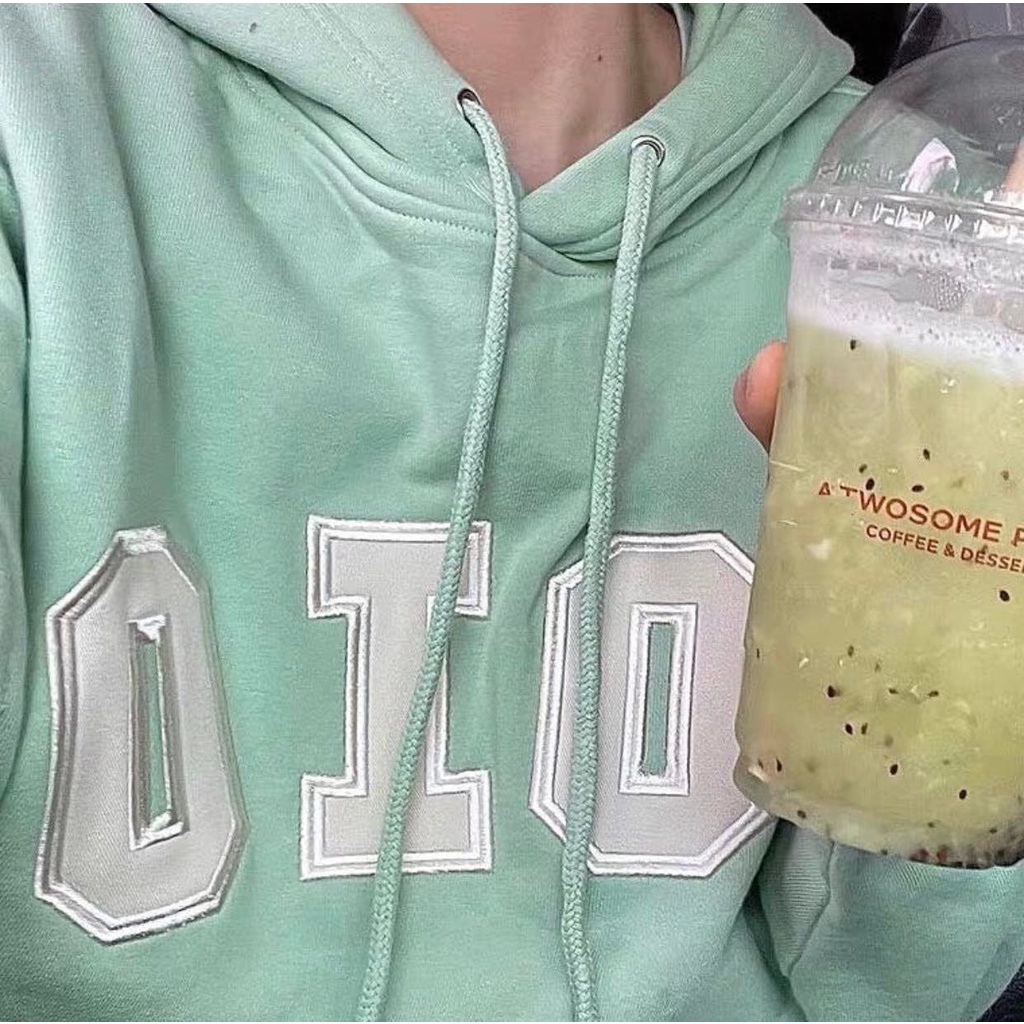 Áo nỉ hoodie OiOi màu pastel phong cách Hàn Quốc