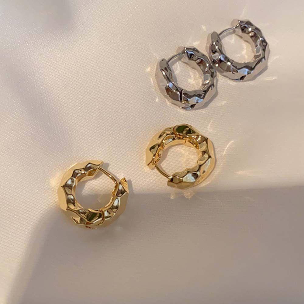 Khuyên Tai Hình Nếp Nhăn Đơn Giản Thời Trang Cho Nữ