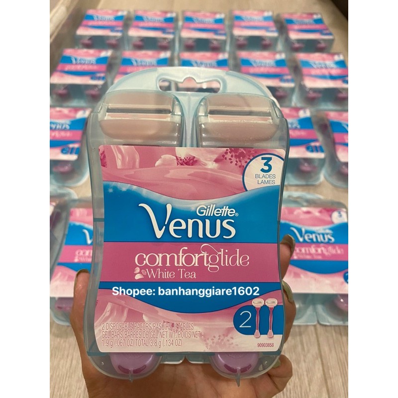 Bộ dao cạo nữ thân và đầu dao Gillette Venus Comfortglide White Tea (Hàng USA)