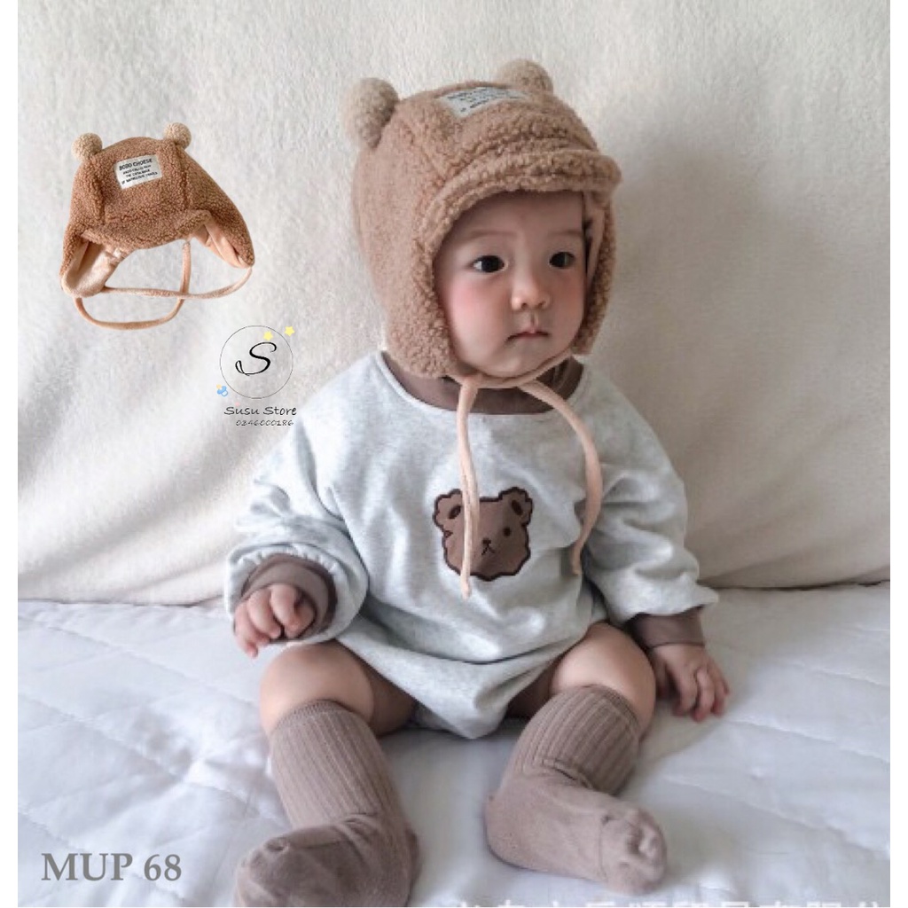 MUP 68: Mũ bông có lót bên trong cho bé từ 6-24 tháng