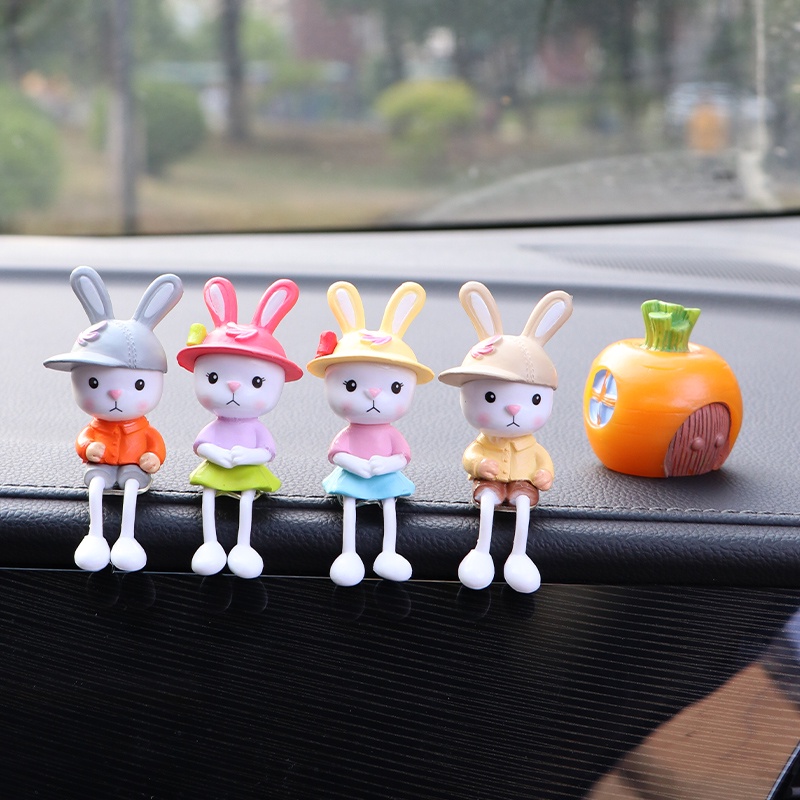 Búp Bê Thỏ Hoạt Hình Dễ Thương Dùng Trang Trí Bảng Điều Khiển Xe Hơi
