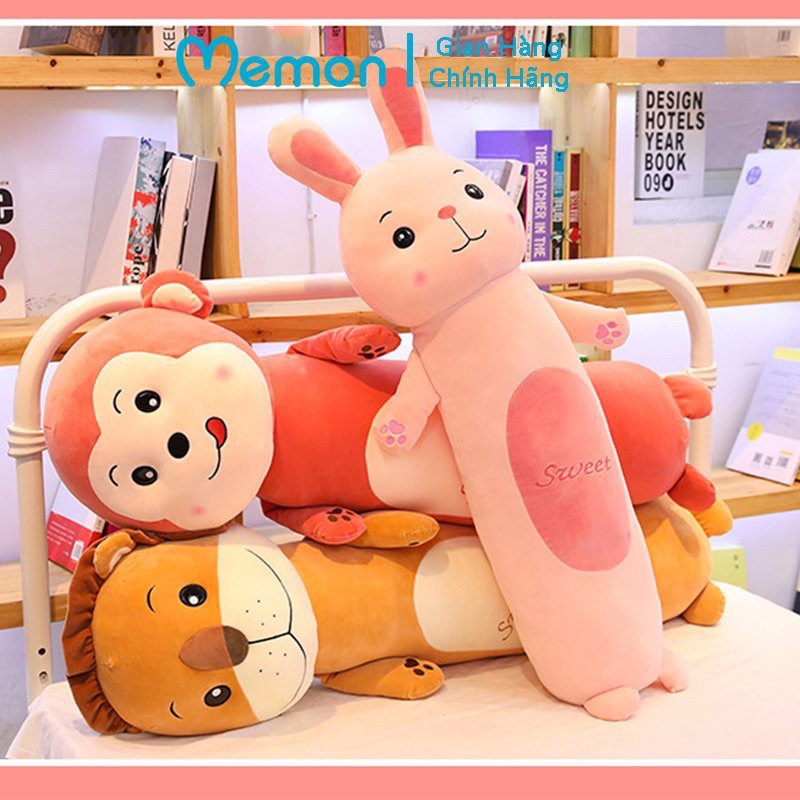 [Mã LIFEMALL2505 giảm 10% đơn 250K] Gối Ôm Hình Thú Cho Bé, Bông Gòn Cao Cấp Memon