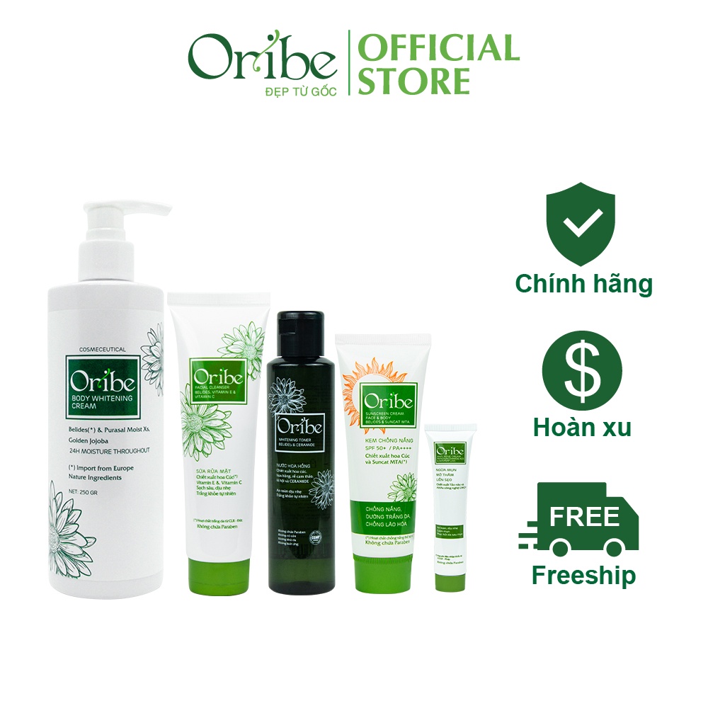 Bộ Chăm Sóc Da Cơ Bản, Sạch sâu, Ngừa mụn, Trắng Sáng Toàn Diện Oribe