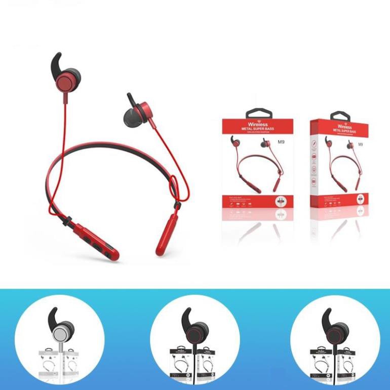 Tai nghe bluetooth Relax 4.2 thể thao có dây đeo cổ M9 tích hợp Mic đàm thoại💥SIÊU HOT💥