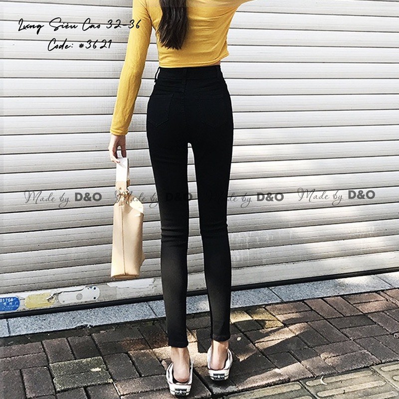 [Bigsize 58-90kg] Quần Skinny Jeans Basic, Lưng Cao Trên Rốn, Co Giãn Mạnh, Tôn Dáng, Gọn Eo Bụng