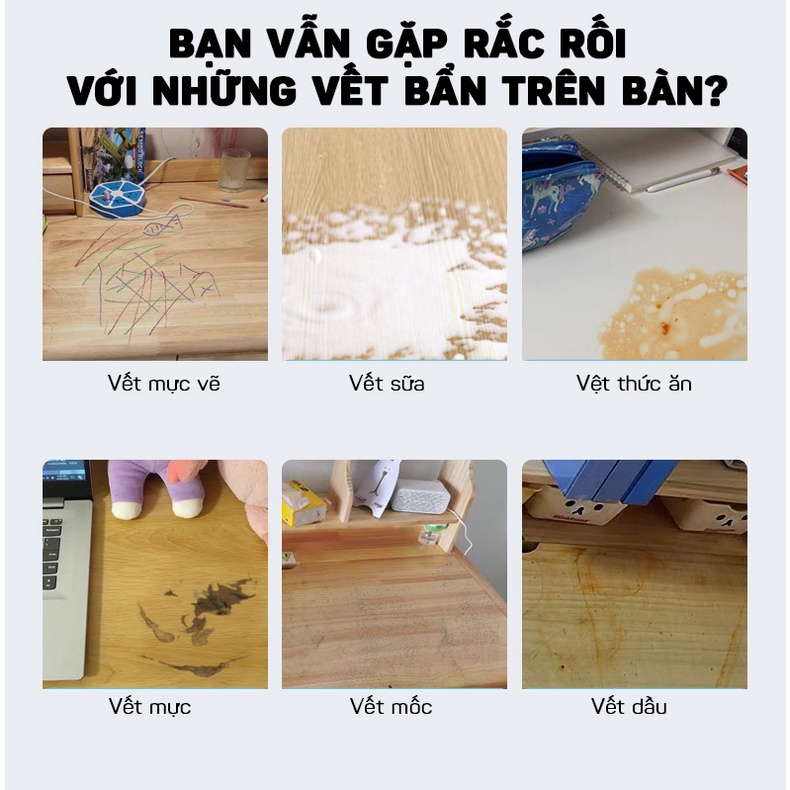 Dung Dịch Vệ Sinh Tẩy Sạch Vết Bẩn Bề Mặt Gỗ Trên Bàn Làm Việc, Bàn Học 500ML MARRYSTORE