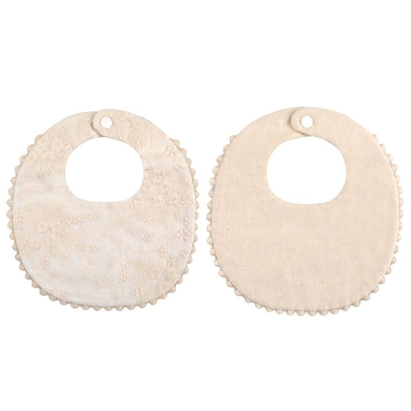 Yếm Ăn Cotton Thêu Họa Tiết Dễ Thương Thời Trang Cho Bé