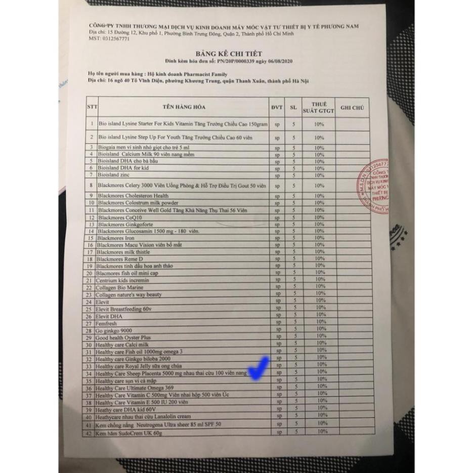 Nhau Thai Cừu [Úc] Sheep Placenta Healthy Care 5000mg - 100 viên | BigBuy360 - bigbuy360.vn