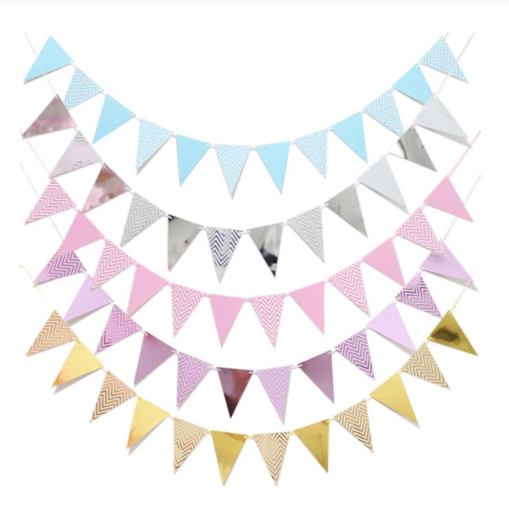 Dây Garland Ngôi Sao Dây Grand Ngôi Sao Dây Ngôi Sao dài 2m Dây cờ Tam Giác trang trí sinh nhật,  Banner Happy Birthday