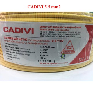 10 mét Dây điện Cadivi đơn CV 5.5