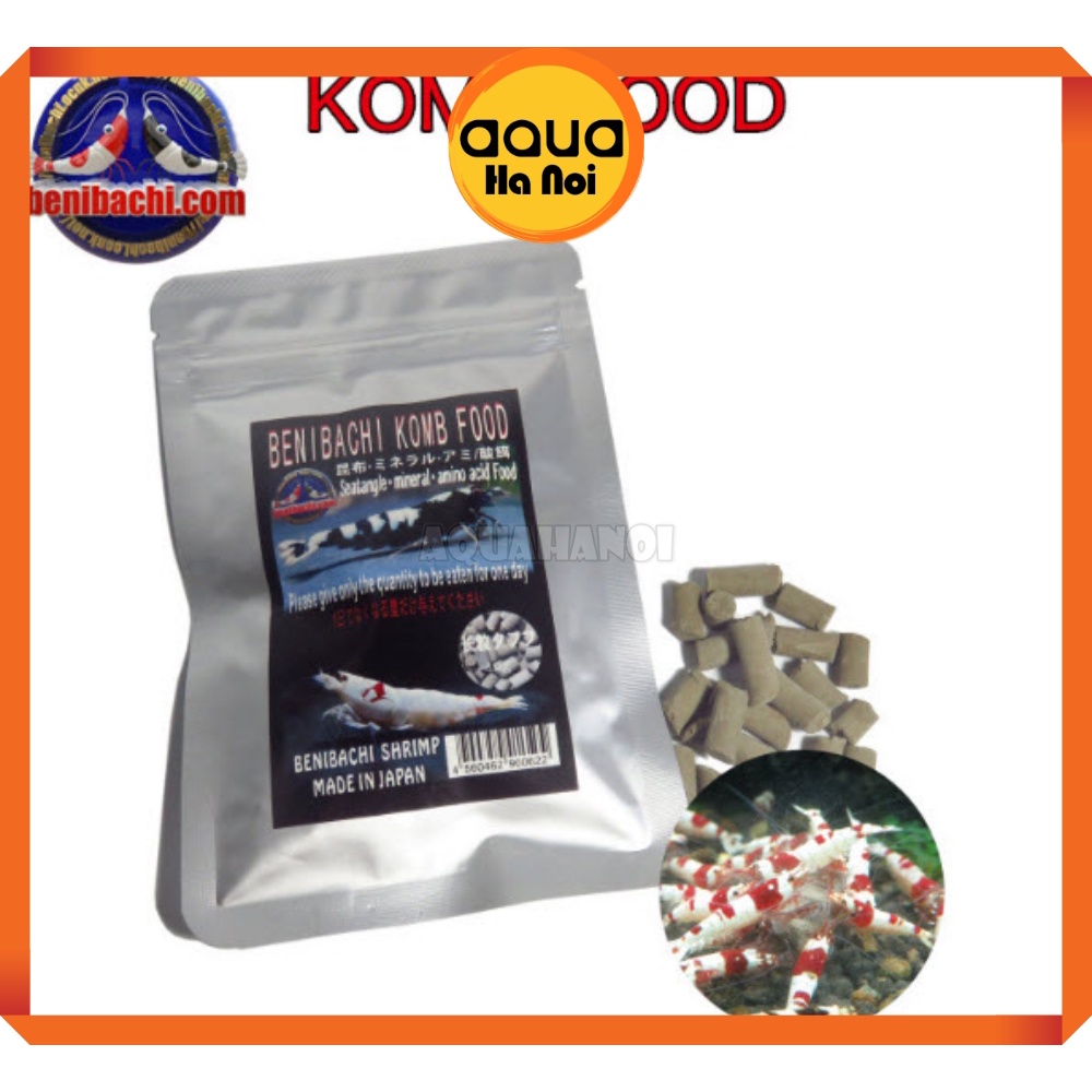 Thức ăn dặm cho tép Benibachi Komb Food tảo bẹ rong biển - Cám tép Nhật Bản - gói 40 gram