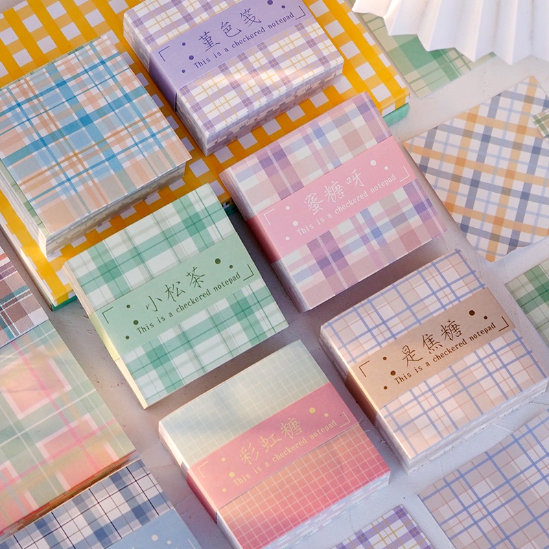 Set 200 giấy ghi chú mini không dính họa tiết kẻ sọc nhiều màu dễ thương