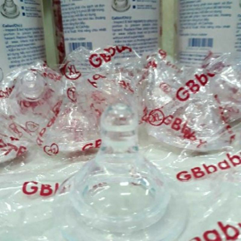 ( Cổ rộng/cổ hẹp) Núm ti slicon siêu mềm GB BABY công nghệ Hàn Quốc -phụ kiện thay thế tất cả các loại bình sữa