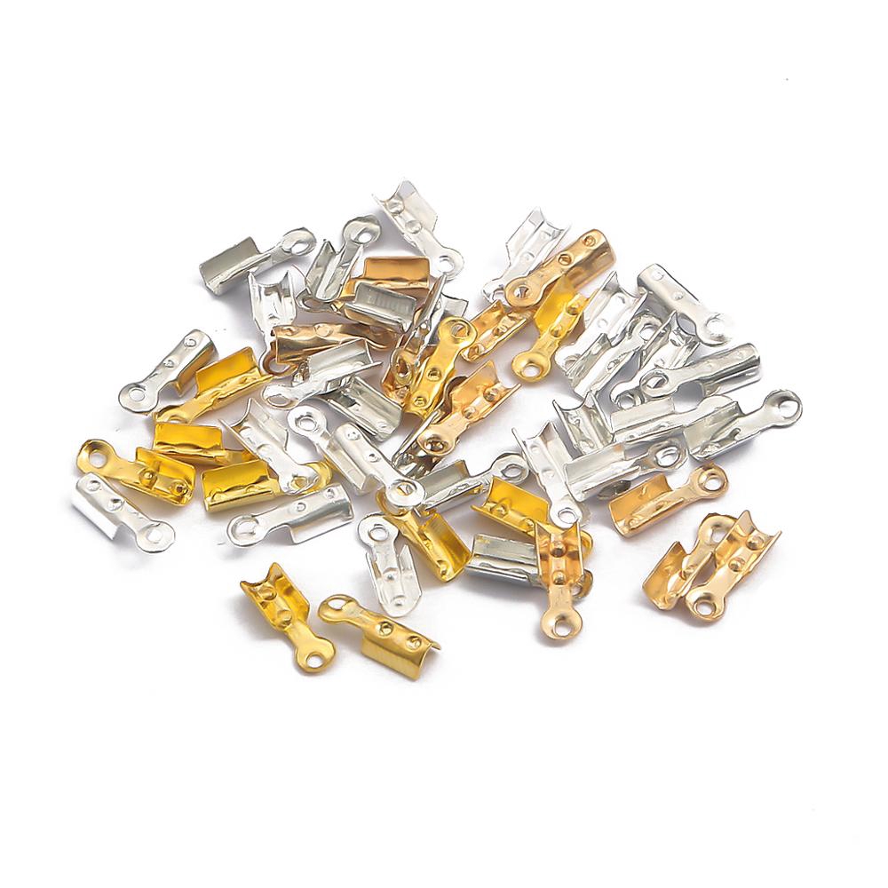 Set 50 kẹp kim loại cố định hai đầu dây chốt nhanh làm đồ trang sức DIY