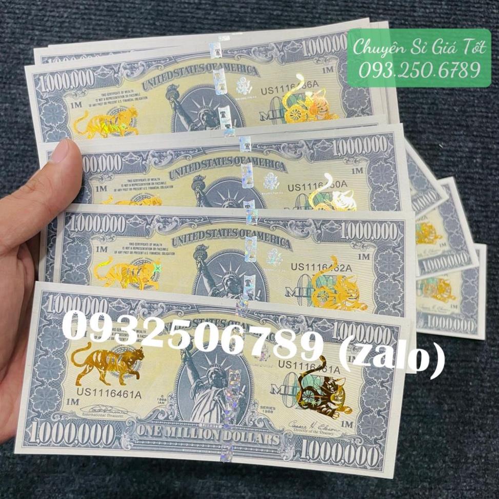 Tờ Tiền 1 Triệu Đô Hình Con Mèo - usd Kỉ Niệm Lưu Niệm, Có Bảo An