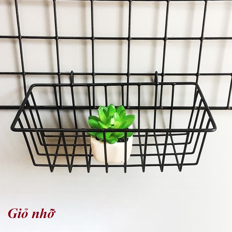 Khung Lưới Thép Trang Trí Treo Tường, Phụ Kiện Trang Trí Rổ Sắt Decor Cài Lưới Đựng Đồ Đa Năng, Trang Trí Noel