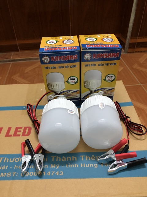 Bóng đèn LED 12V/20W kẹp bình Ắc Quy tiết kiệm điện - siêu rẻ- siêu sáng