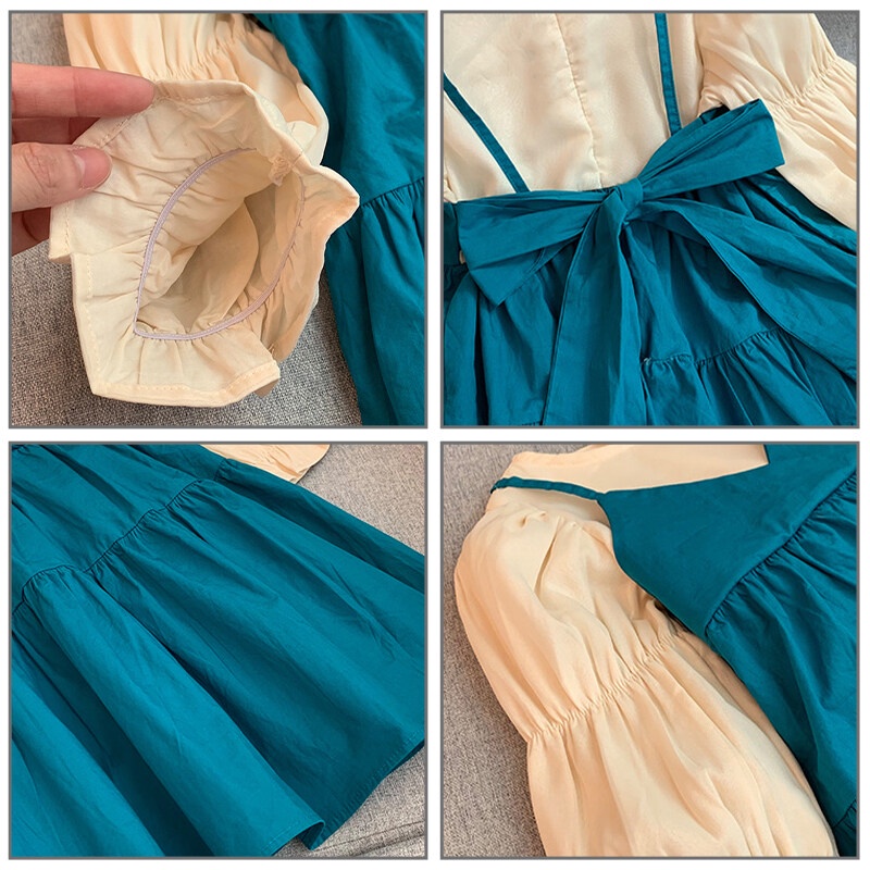 Đầm công chúa IQ ANGEL tay dài phong cách Hàn Quốc dành cho bé gái