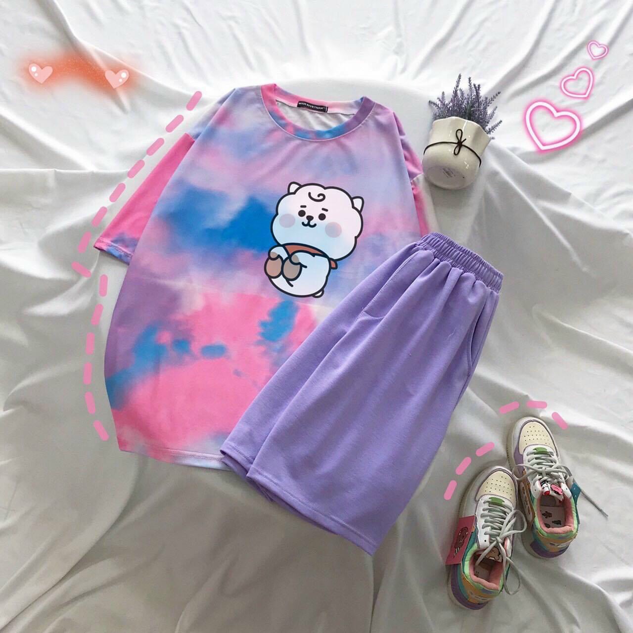 Đồ bộ hoạt hình form rộng Unisex BỘ LOANG NHIỀU MẪU Freesize dành cho nam nữ Molly Fashion | BigBuy360 - bigbuy360.vn