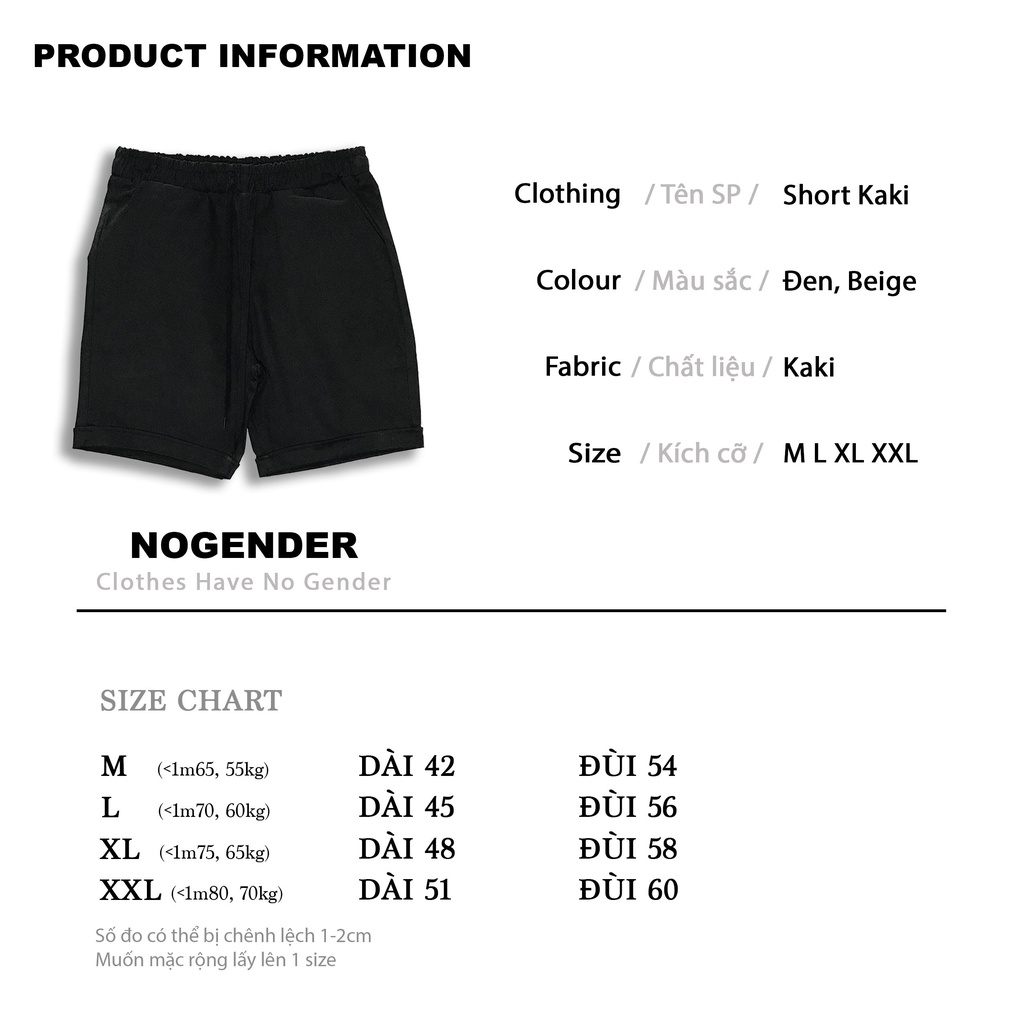 QUẦN SHORT KAKI UNISEX