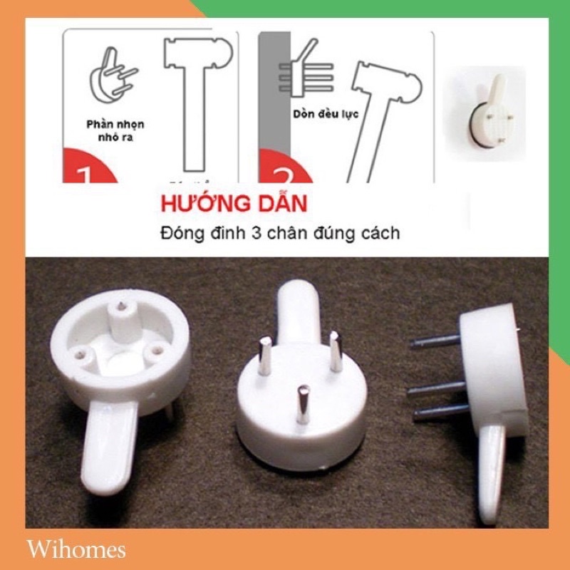 Set 20 đinh, 10 đinh 3 chân treo tranh, khung ảnh dễ dàng tháo nắp giá rẻ