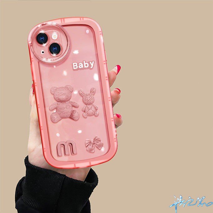 Ốp Điện Thoại Gắn Búp Bê Hình Gấu 3D Nhiều Màu Cho iPhone 14 Pro Max 13 Pro Max 12 Pro Max iPhone 11
